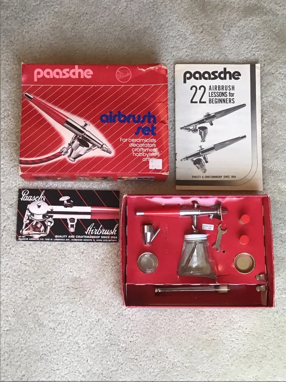 Vintage Paasche Airbrush Set, Type VL-Set No. 372460